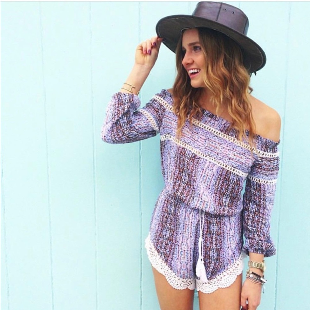 LF Off the Shoulder Romper- White